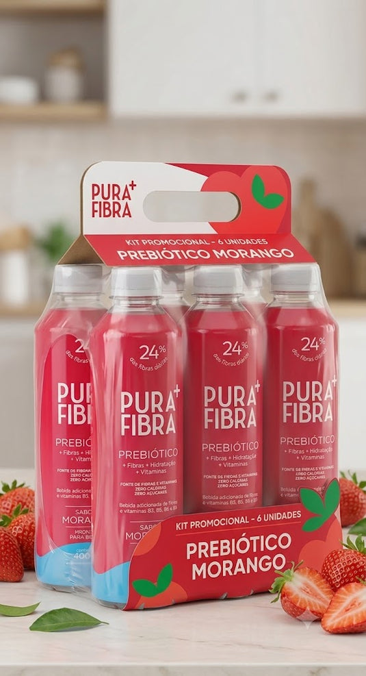 Pura Fibra Morango - Kit 6 Unidades