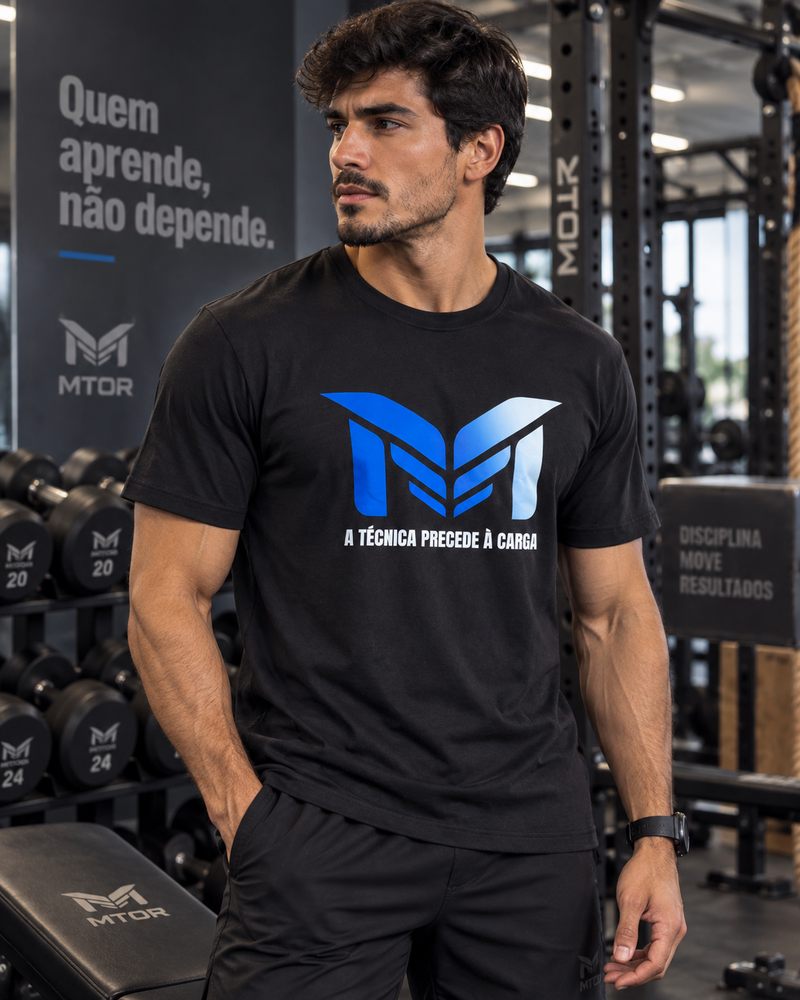 Camiseta MTOR® Técnica Precede a Carga NEW - Preta - Masculino