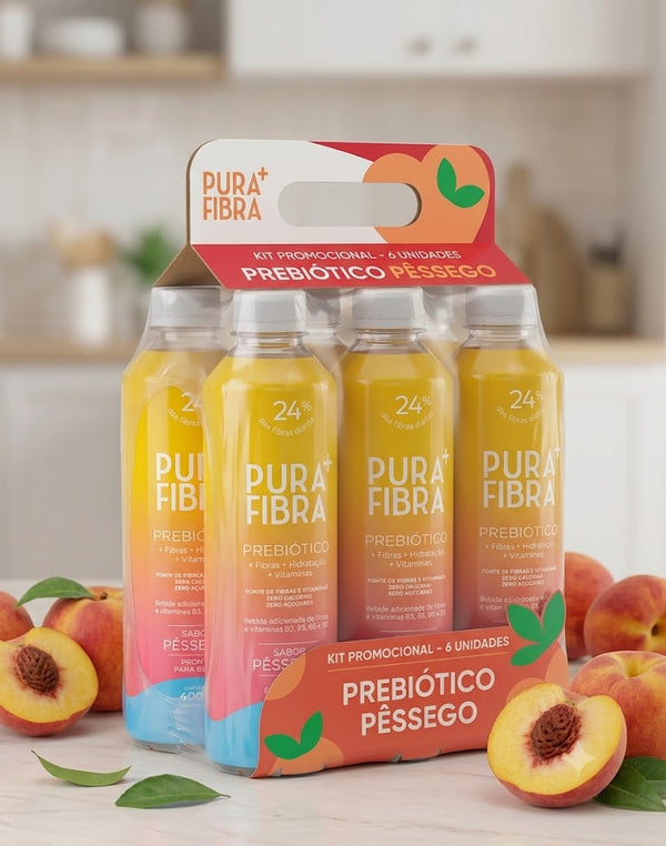 Pura Fibra Pêssego - Kit 6 Unidades