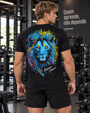 Camiseta MTOR® LEÃO COLORIDO - Preta - Masculino