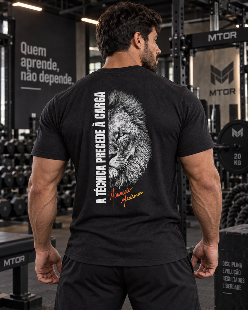 Camiseta MTOR® LEÃO FRASE - Preta - Masculino